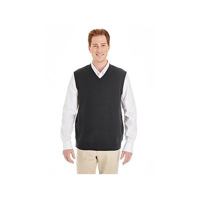 Harriton Mens Pilbloc V-Neck Sweater Vest (M415) -BLACK -6XL