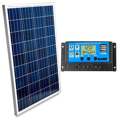 100 Watts 12 Volts Polycrystalline Solar Panel + Charge Controller Combo - Fast Charging, High Effic