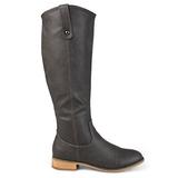 Brinley Co. Womens Faux Leather Regular, Wide and Extra Wide Calf Mid-Calf Round Toe Boots Grey, 11 screenshot. Shoes directory of Clothing & Accessories.