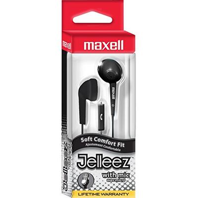 Maxell 191569 Jelleez Soft Ear Buds with Mic, Black