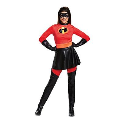 Disguise Women's Mrs. Incredible Skirted Deluxe Adult Costume, red M (8-10)