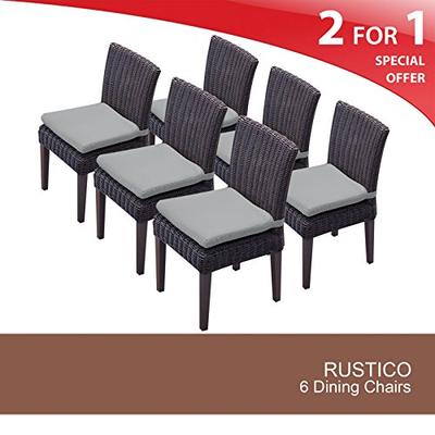 TK Classics Venice 6 Piece Armless Dining Chairs, Grey