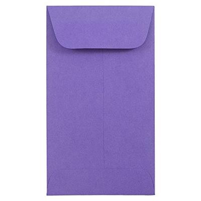 JAM PAPER #5.5 Coin Colored Business Envelopes - 3 1/8 x 5 1/2 - Violet Purple Recycled - Bulk 500/B