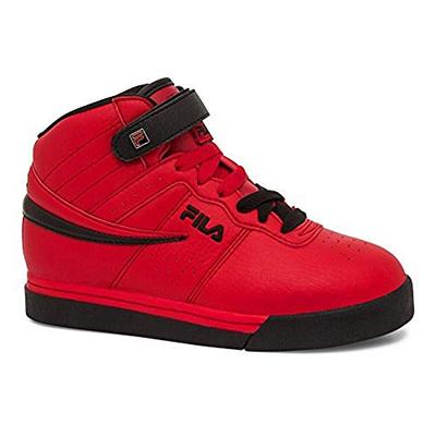 Fila Kid's Vulc 13 Mid Plus Sneakers, Red Faux Leather, Rubber, 6 Big Kid M