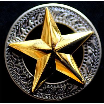 Lot of 4 Texas Star Conchos Concho Horse Saddle Western Tack Bridle Golden CO255