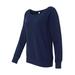 Bella womens Sponge Fleece Wide Neck Sweatshirt(7501)-NAVY TRIBLEND-L