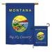 Breeze Decor Montana American States Impressions Decorative Vertical 2-Sided Polyester 2 Piece Flag Set in Blue | 28 H x 18.5 W in | Wayfair