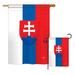Breeze Decor 2 Piece Slovakia of the World Nationality Impressions Decorative Vertical 2-Sided Flag Set in Blue/Red | 28 H x 18.5 W in | Wayfair