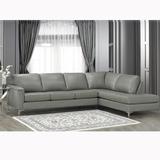Gray/Brown Sectional - Orren Ellis Platte 122.5" Wide Genuine Leather Right Hand Facing Corner Sectional Genuine Leather | Wayfair