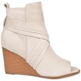 Brinley Co. Womens Wedge Bootie Taupe, 8 Regular US screenshot. Shoes directory of Clothing & Accessories.