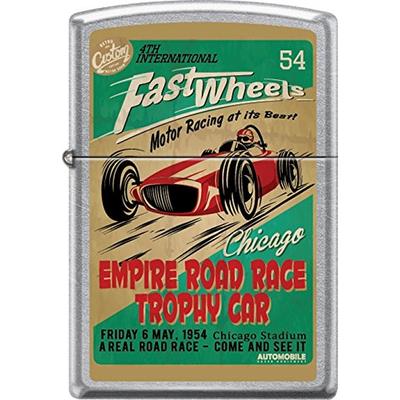 Zippo Fast Wheels Chicago Empire Road Race Trophy Car Street Chrome Lighter
