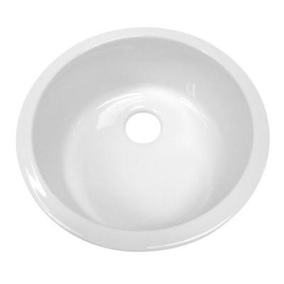 Whitehaus WHE1818R WHE1818RElementhaus Round Drop-In/Under Mount Sink with 3 ½" Rear Center Drain, W