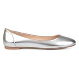 Brinley Co. Womens Comfort Sole Faux Leather Round Toe Flats Silver, 7.5 Regular US screenshot. Shoes directory of Clothing & Accessories.