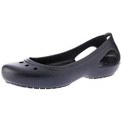 crocs Women's Kadee Ballet Flat,Black/Black,9 M US