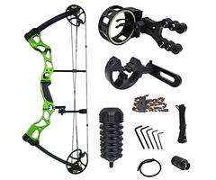 iGlow 40-70 lbs Green Archery Hunting Compound Bow with Premium Kit 175 150 60 55 30 lb Crossbow