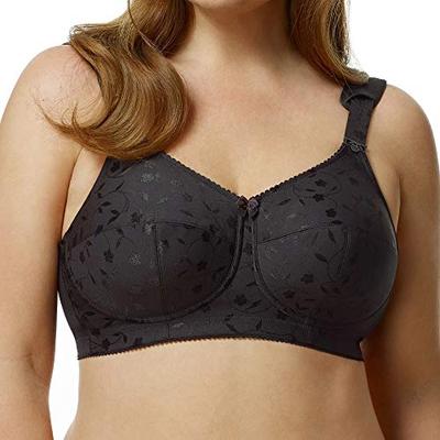 Elila Women's 1305 Embroidered Bra 42L Black