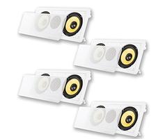 Acoustic Audio HD6c in-Wall Dual 6.5" Speakers Home Theater Surround Sound 4 Speaker Set