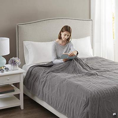 Beautyrest Soft Microfleece Electric Heated Blanket Queen Grey