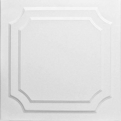 A la Maison Ceilings 1005 The Virginian - Styrofoam Ceiling Tile (Package of 8 Tiles), Plain White