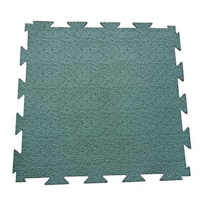 Rubber-Cal Terra-Flex Interlocking Flooring Rubber Tiles (5-Pack), Green, 1/4 x 24 x 24-Inch