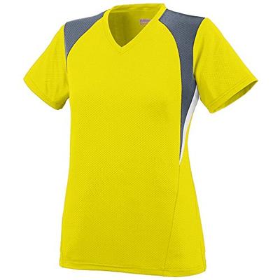 Augusta Sportswear Women's Mystic Jersey XL Power Yellow/Graphite/White