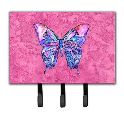 Caroline's Treasures 8859TH68 Butterfly on Pink Leash or Key Holder, Triple, Multicolor