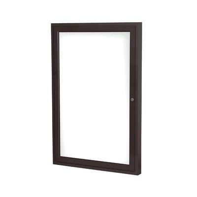 1 Door Enclosed Magnetic Whiteboard Frame Finish: Satin, Size: 3' H x 2' W