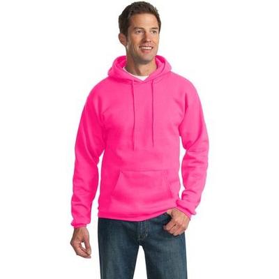 Port & Company Men's Classic Pullover Hooded Sweatshirt L Neon Pink