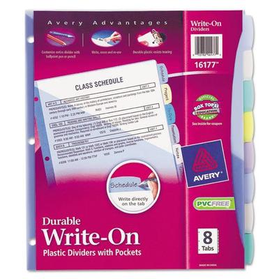 Translucent Multicolor Write-On Big Tab Dividers W/ Pocket, 8-Tab, Letter, 1 Set