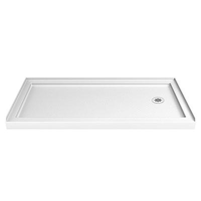 DreamLine SlimLine 36 in. D x 60 in. W x 2 3/4 in. H Right Drain Single Threshold Shower Base in Whi