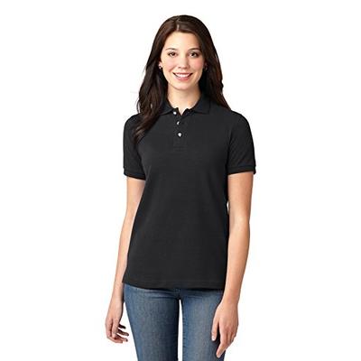 Port Authority Ladies Heavyweight Cotton Pique Polo. L420 Black XL