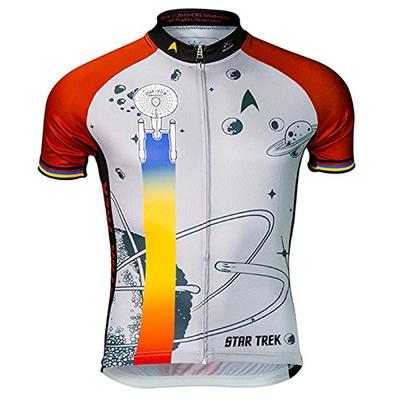 Star Trek Final Frontier Cycling Jersey by Brainstorm Gear Men's Medium Short Sleeve Red and Gray