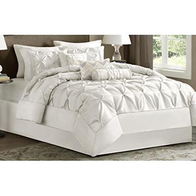 Madison Park MP10-2578 Laurel 7 Piece Comforter Set, Full White