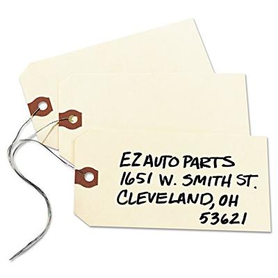 Avery 12606 Double Wired Shipping Tags, 13pt. Stock, 5 1/4 x 2 5/8, Manila (Box of 1000)