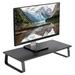 VIVO Black Wood 24" Wide Desktop Stand Ergonomic Monitor Riser and Desk Tabletop Organizer (STAND-V0