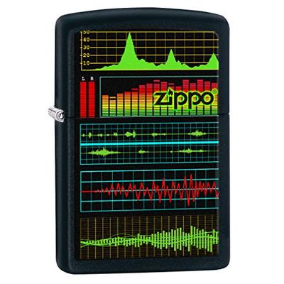 Zippo Lighter: Music Waves - Black Matte 76884