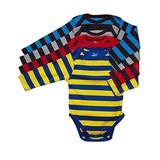 Leveret 4 Pack Long Sleeve Bodysuit 100% Cotton Stripes Boy 0-3 Months Multi 3 screenshot. Infant Bodysuits directory of Clothes.