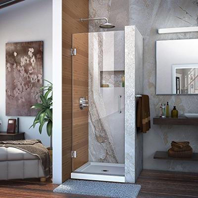 DreamLine Unidoor 26 in. Frameless Hinged Shower Door in Chrome finish, SHDR-20267210F-01