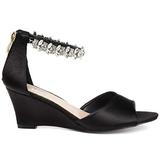Brinley Co. Womens Jeweled Open-Toe Wedge Black, 7.5 Regular US screenshot. Shoes directory of Clothing & Accessories.
