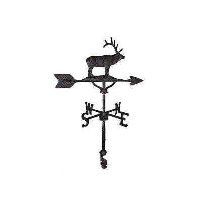 Montague Metal Products 32-Inch Weathervane with Satin Black Elk Ornament