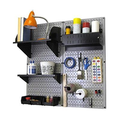 Wall Control Hobby Craft Pegboard Organizer Storage Kit, Gray/Black