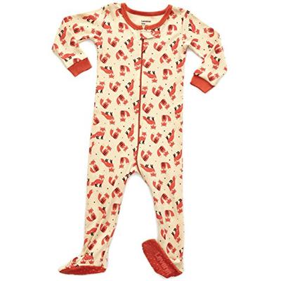 Leveret Baby Girls Footed Pajamas Sleeper 100% Cotton (Fox, 0-3 Months)