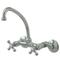 Kingston Brass Kingston 6-Inch Adjustable Center Wall Mount Kitchen Faucet, Polished Chrome