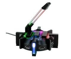 ENHANCE Pro Gaming Mouse Bungee Cable Holder with 4 Port USB Hub - 7 LED Color Modes with RGB Lighti