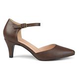 Brinley Co. Womens Faux Leather Comfort Sole D'Orsay Ankle Strap Almond Toe Heels Brown, 8 Regular U screenshot. Shoes directory of Clothing & Accessories.
