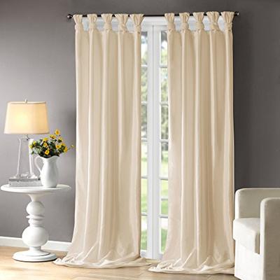 Madison Park Emilia Twist Tab Lined Window Curtain Champagne 120" Panel