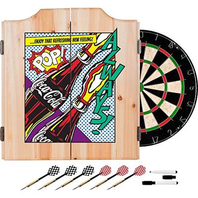 Coca Cola Dart Cabinet Set with Darts and Board - Pop Art Bottle