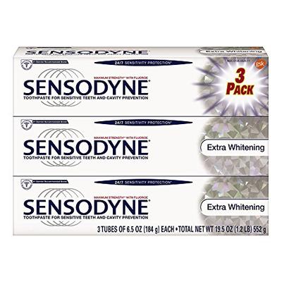 Sensodyne Extra Whitening Sensitivity Toothpaste for Sensitive Teeth Whitening, 6 Ounce (Pack of 3)