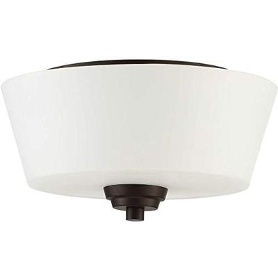 Craftmade 41982-ESP Grace Drum Flush Mount Ceiling Lighting, 2-Light, 120 Watts, Espresso (13" W x 8