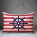 Breakwater Bay Andres Nautical Ships Wheel Outdoor Rectangular Pillow Polyester/Polyfill in Blue | 14 H x 20 W in | Wayfair
